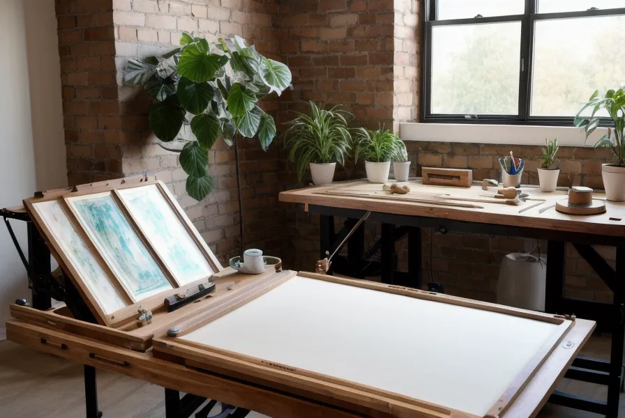 Lightroom-Workflow für illustrativen Bildbearbeitungs-Stil neben Aquarellpalette und Bleistift im Atelier Paulusviertel