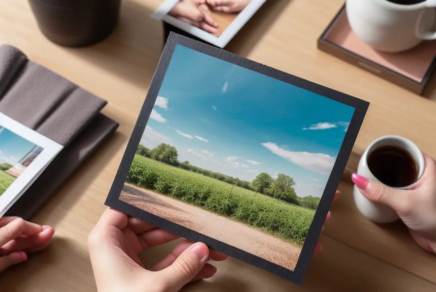Gedrucktes Familienfoto auf mattem Papier neben der WhatsApp-Bildqualität auf dem Smartphone-Display – ein Fotodruck-Guide-Vergleich für Familienfotografie