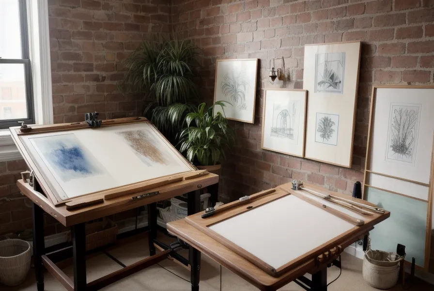 Sony Alpha 6000 Kamera auf dem Zeichentisch zwischen Aquarellskizzen – Ausgangspunkt für die Katalog-Organisation als Illustratorin