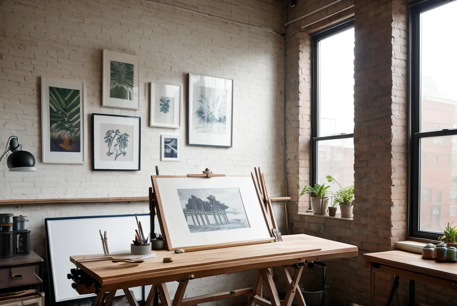 Sony Alpha 6000 neben Pinsel und Tusche auf dem Atelier-Tisch — Kamera für Familienfotos und Illustratoren-Stil